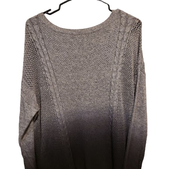 American Eagle Lace Up Ombre Wool Blend Soft Fall Sweater Size Medium - Picture 2 of 11